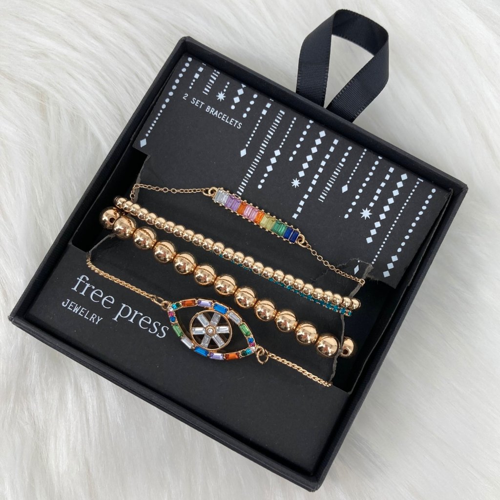 Free Press - Os - Nwot Golden Rainbow Bracelet Set 10$